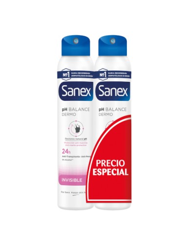 Sanex Desod. Spray Invisible Duplo (6Uds)
